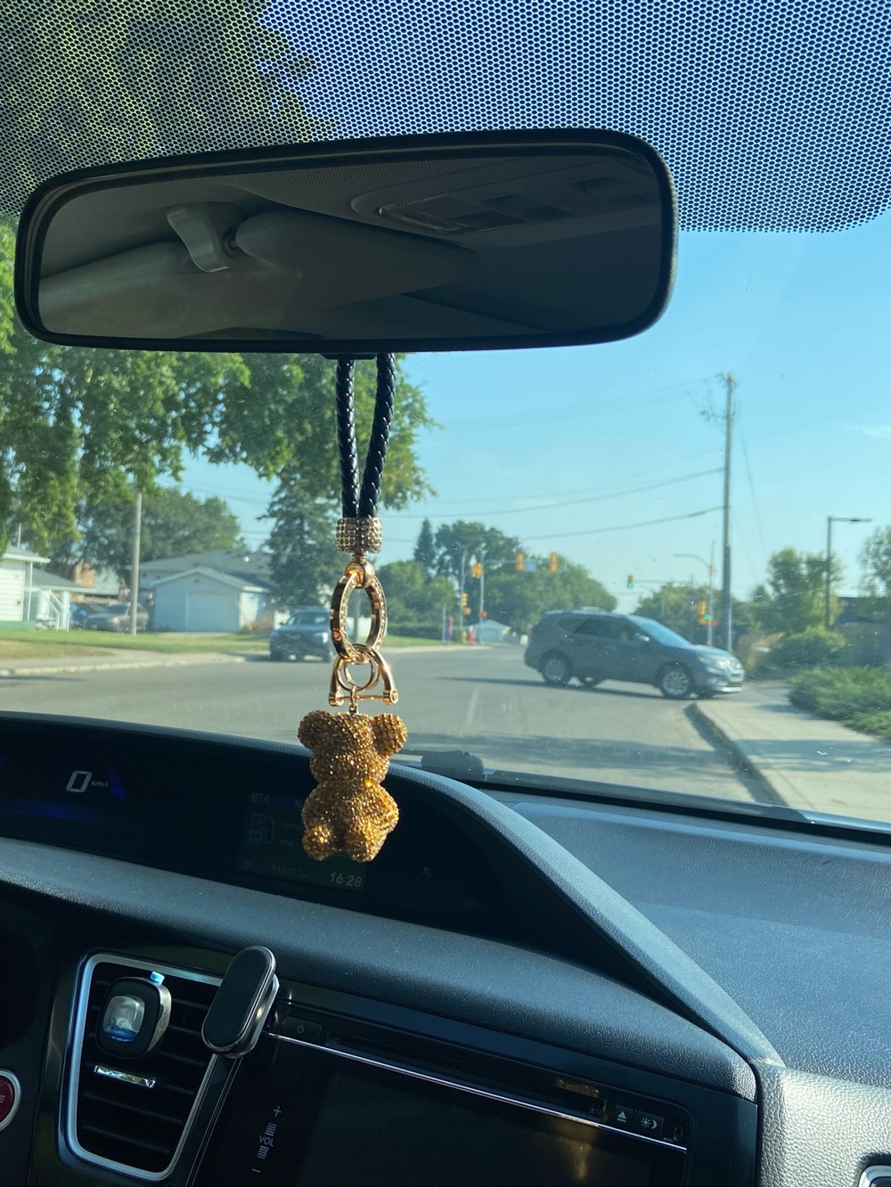 Gold Teddy Bear Charm Keychain